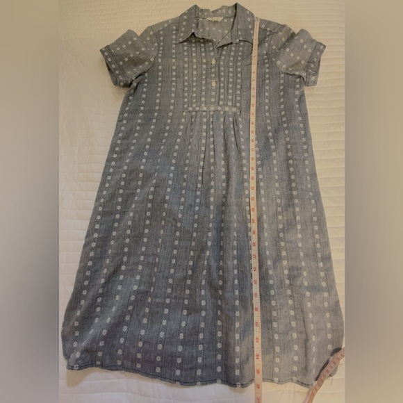 Max Studio Chambray Embroidered Collard Shirt Dress - Picture 4 of 12